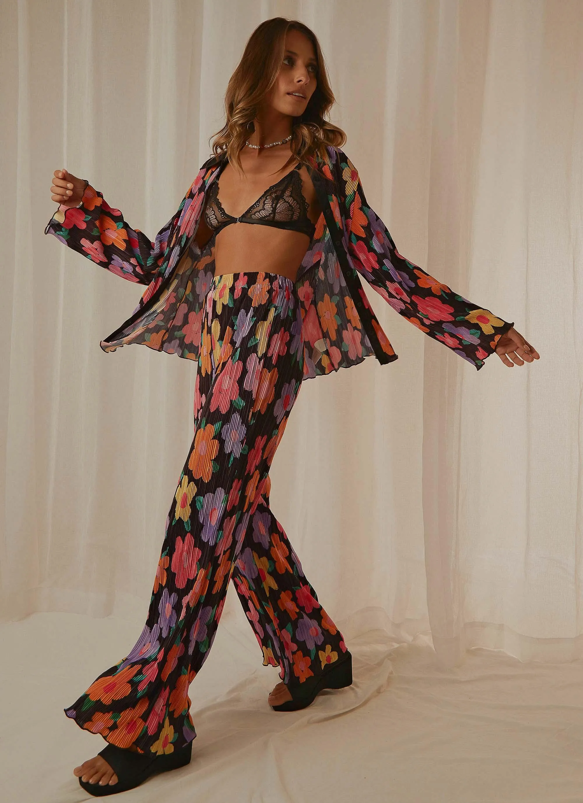 90s Muse Pants - Noir Bloom