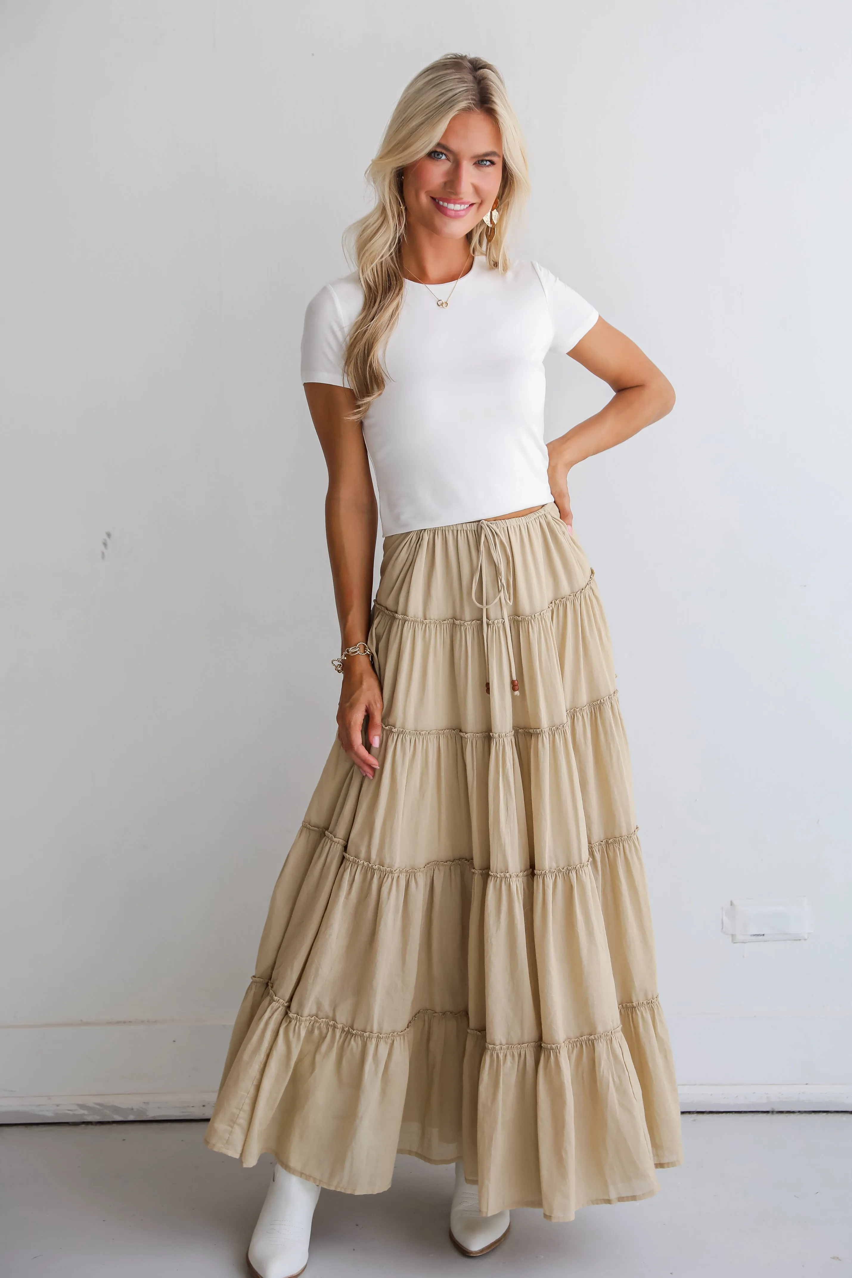 Adorable Lifestyle Tiered Maxi Skirt