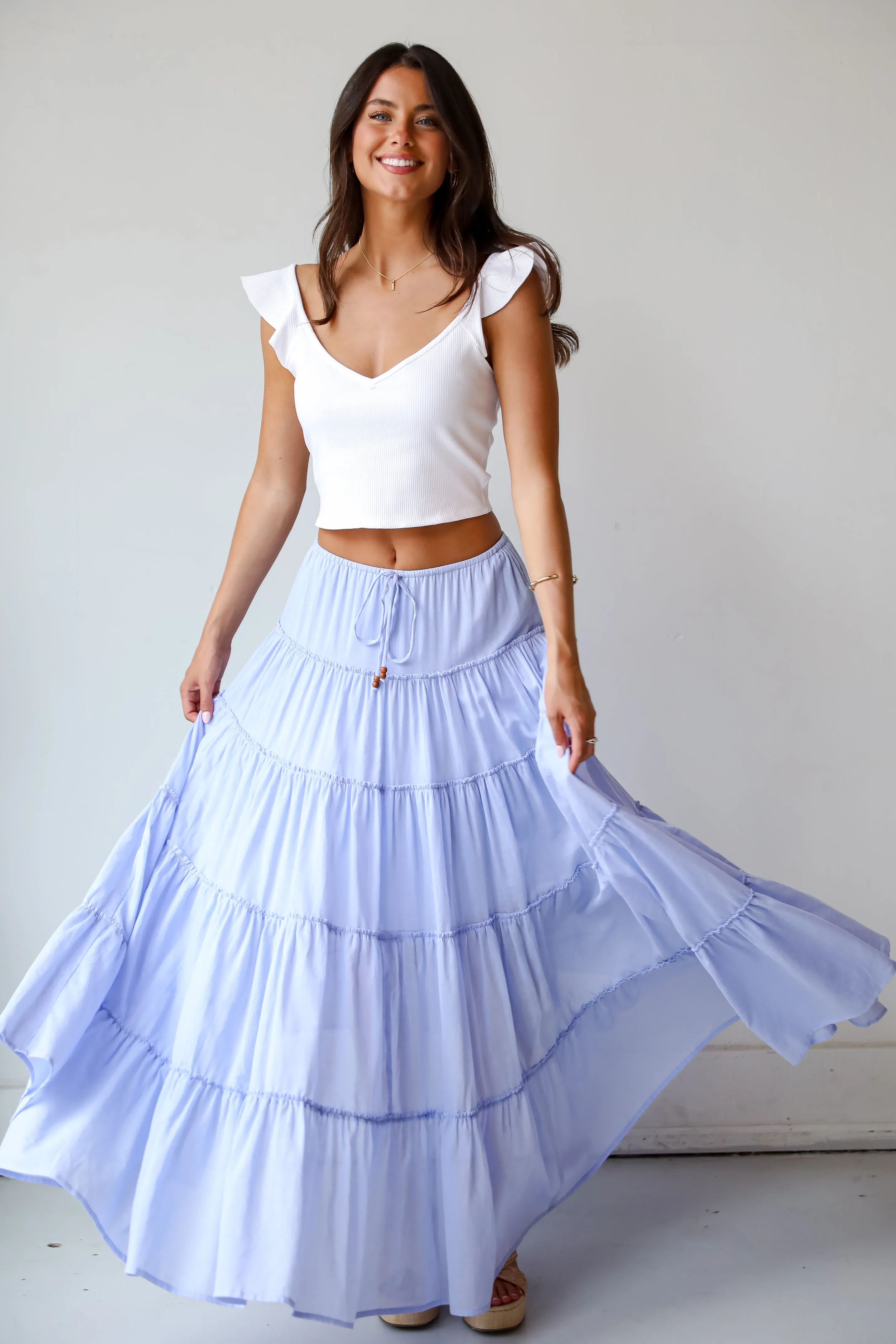 Adorable Lifestyle Tiered Maxi Skirt