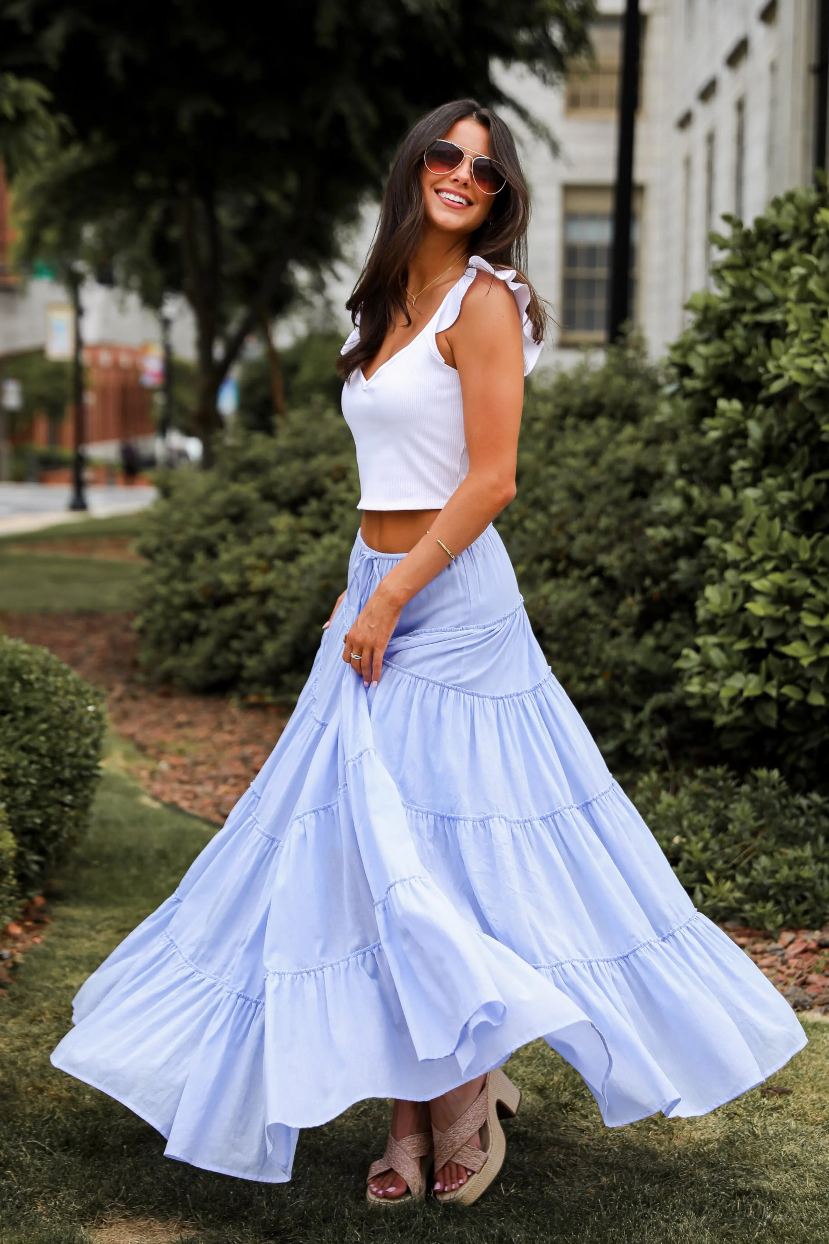 Adorable Lifestyle Tiered Maxi Skirt