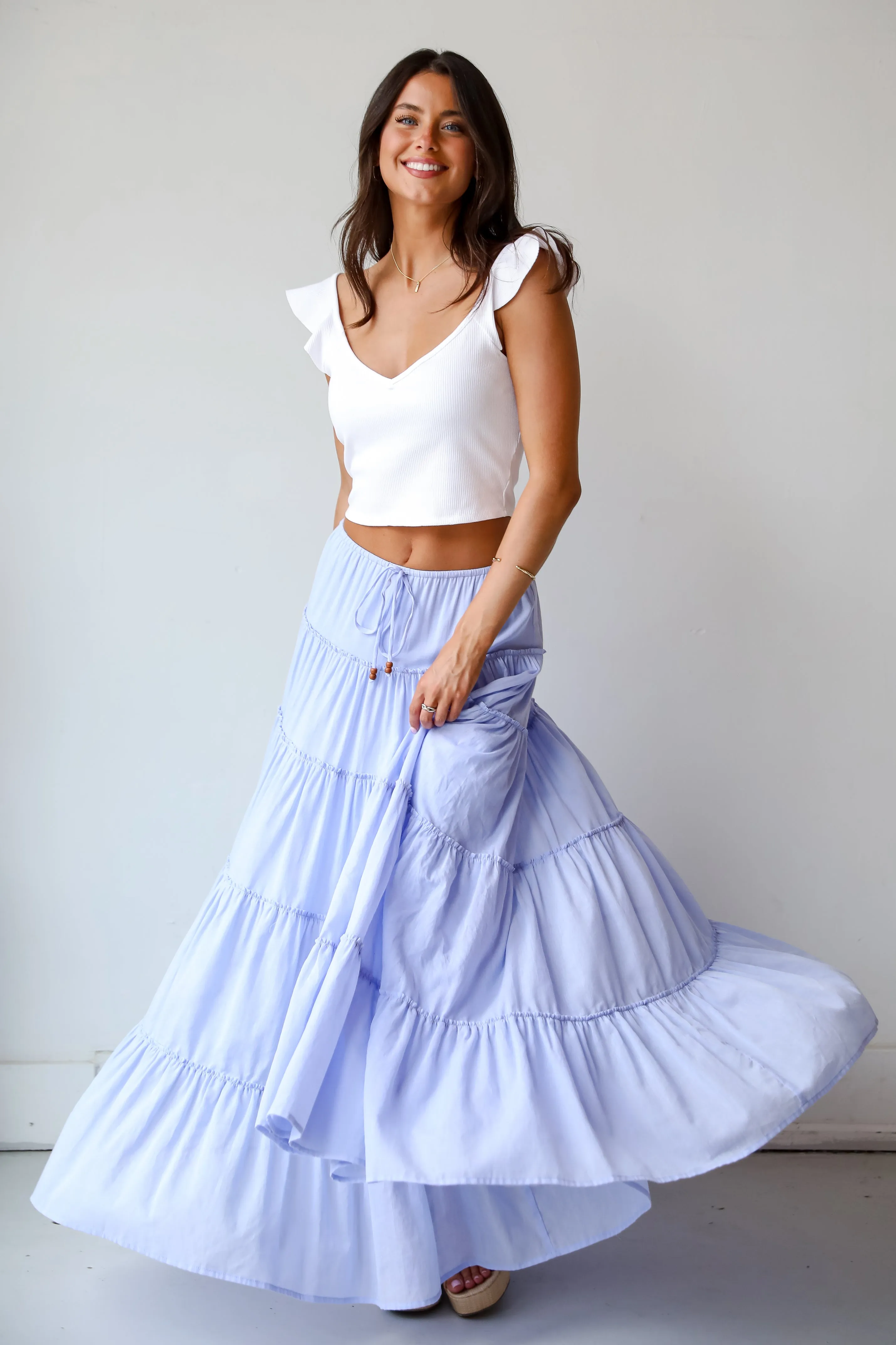 Adorable Lifestyle Tiered Maxi Skirt