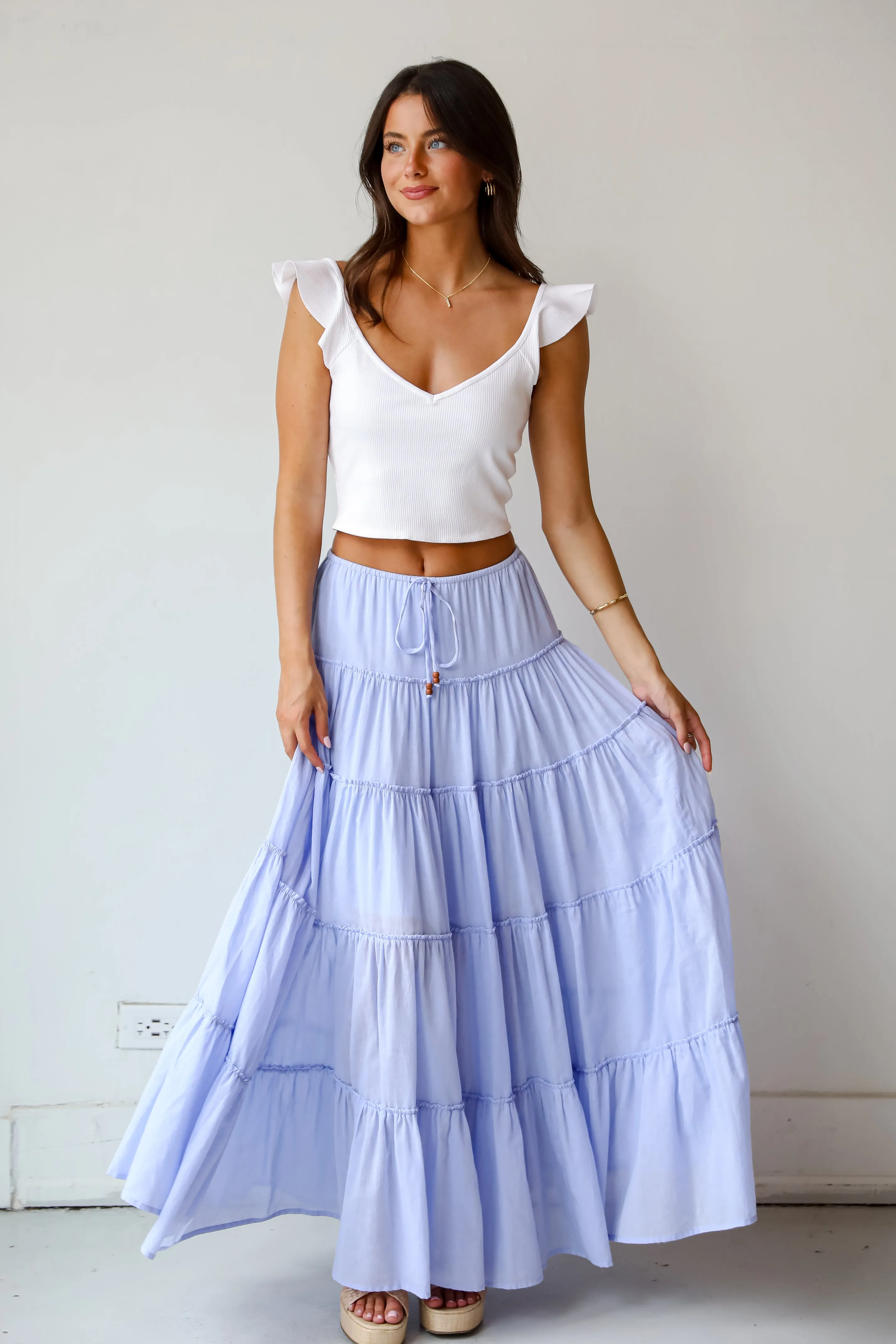 Adorable Lifestyle Tiered Maxi Skirt