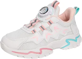 All Seasons Kids Sports Shoes with Upper Knob Girls Boys Running Shoes Flat Bottom Non Slip Elastic Band Shoes