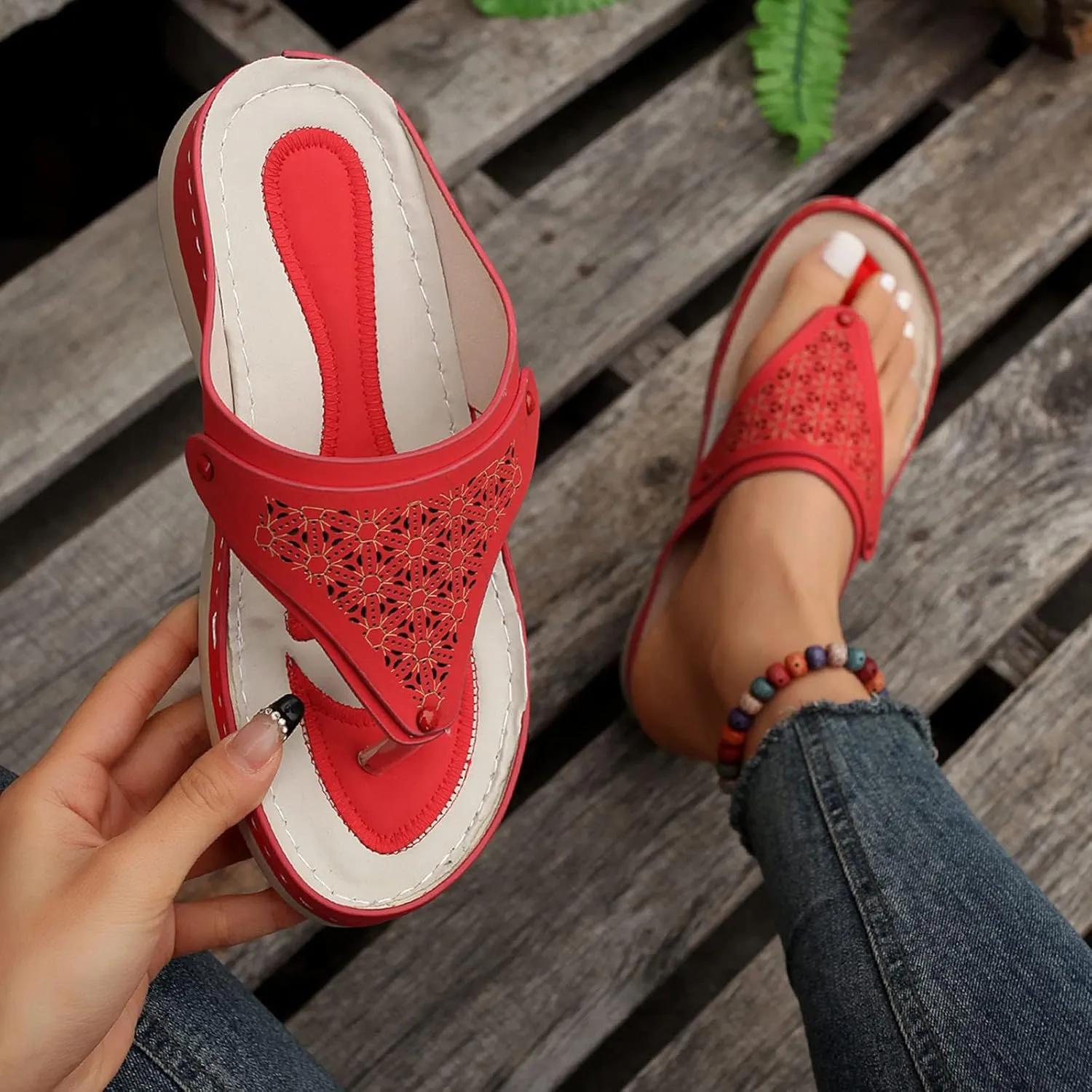 Avylays Orthopedic Sandals for Women 2025 Open Toe Summer Walking Slides Sandals Comfort Casual Cushion Wedge Sandals
