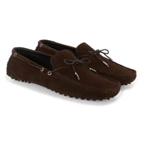 Aza Brown Suede Driving Loafers