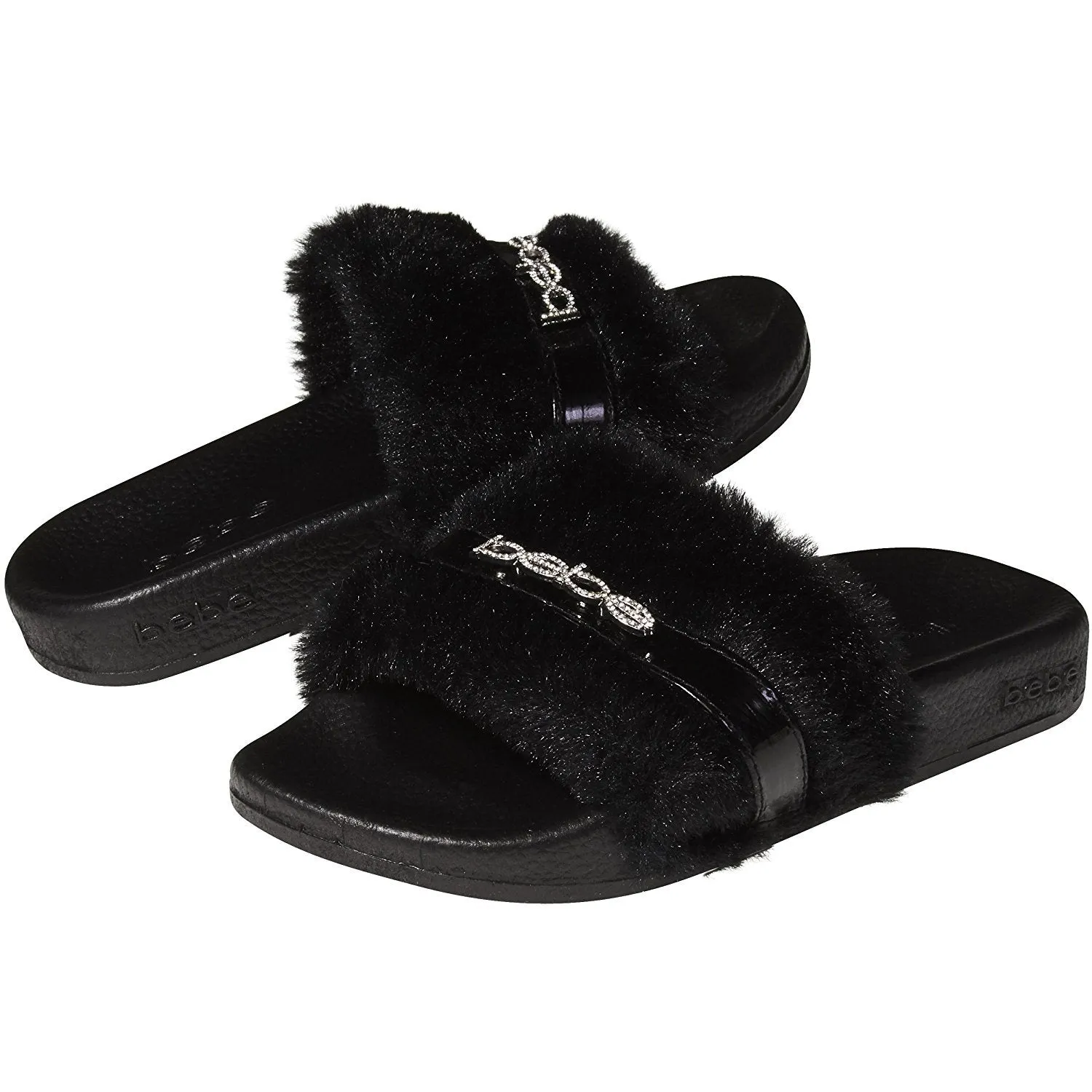 bebe Soft Slip-On Slide Slippers Casual Lounge Street Fashion Open Toe Flat Sandal for Girls Big Kid