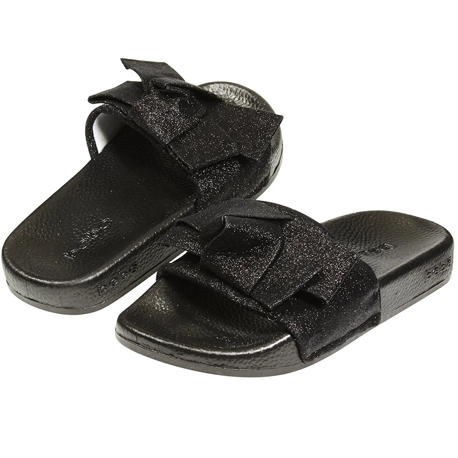 bebe Soft Slip-On Slide Slippers Casual Lounge Street Fashion Open Toe Flat Sandal for Girls Big Kid