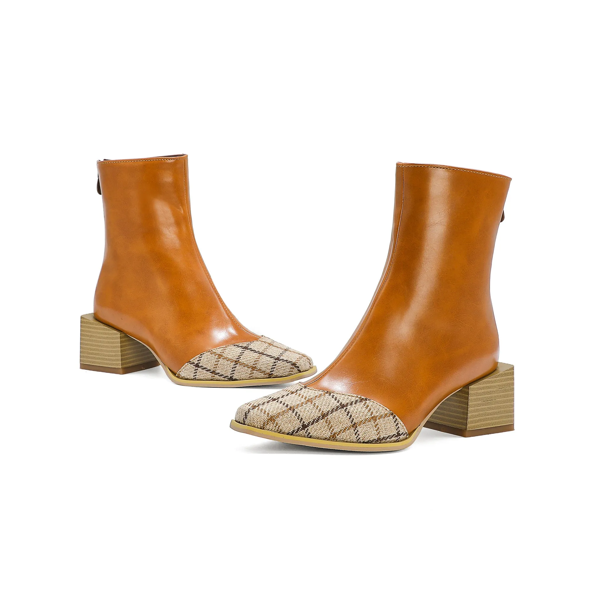 Bigsizeheels Sexy pointy Queen ankle boots - Yellow