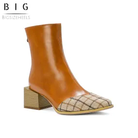Bigsizeheels Sexy pointy Queen ankle boots - Yellow