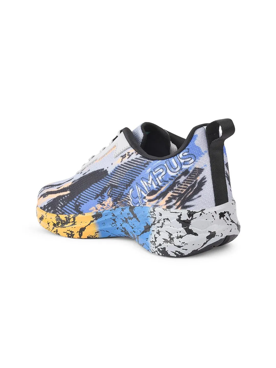 Campus Women Grey & Blue Printed Mesh Running Shoes