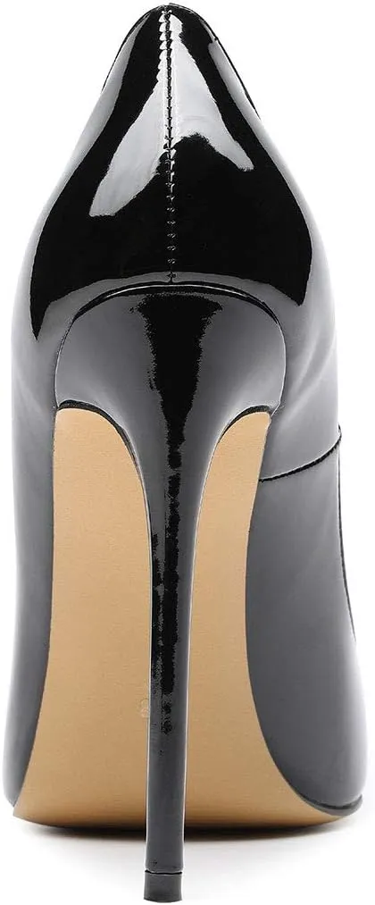 Castamere Womens High Heel Pumps Slip-on Pointy-Toe Elegant Stilettos Comfort Sexy Heel Shoes 4.7Inch Heels Black Lining