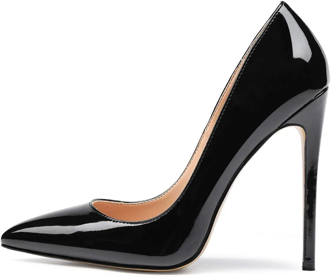 Castamere Womens High Heel Pumps Slip-on Pointy-Toe Elegant Stilettos Comfort Sexy Heel Shoes 4.7Inch Heels Black Lining