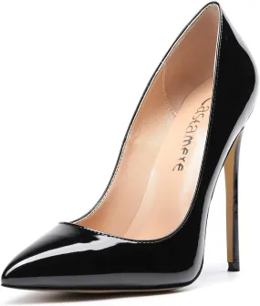 Castamere Womens High Heel Pumps Slip-on Pointy-Toe Elegant Stilettos Comfort Sexy Heel Shoes 4.7Inch Heels Black Lining