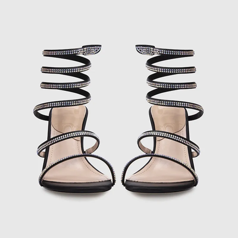 Evening Ankle Wrap High Heel Sandals