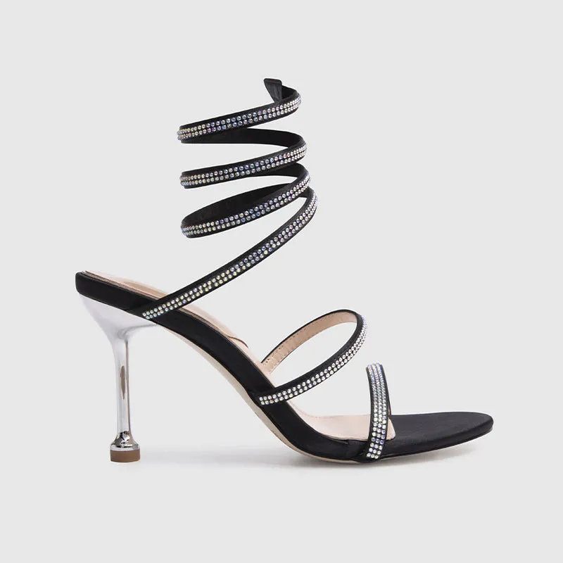 Evening Ankle Wrap High Heel Sandals