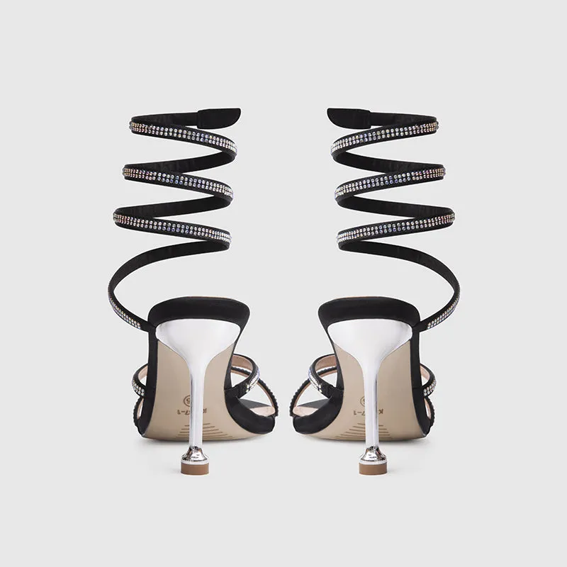 Evening Ankle Wrap High Heel Sandals