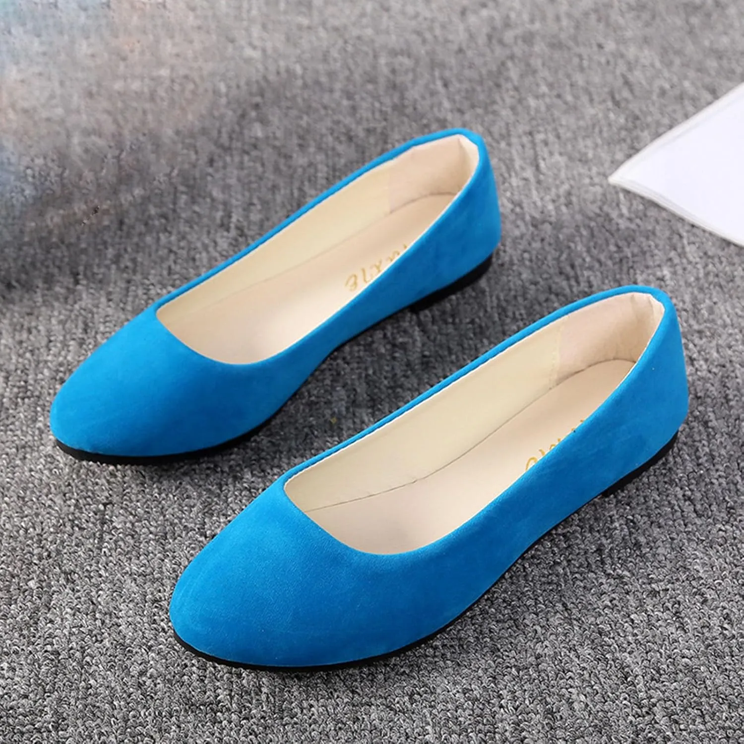 Flat Shoes for Women Comfortable Slip on Shallow Shoe Women's Flats Casual Dressy Suede Lightweight Single-Shoes