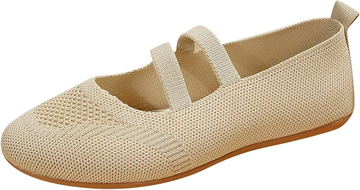Flats Shoes Women Loafer Shoes Dressy Flat Shoes Round Toe Ballet Flats Comfort Slip On Shoes Casual Work Shoes
