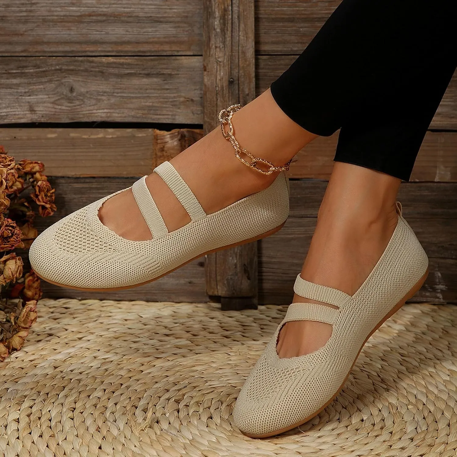 Flats Shoes Women Loafer Shoes Dressy Flat Shoes Round Toe Ballet Flats Comfort Slip On Shoes Casual Work Shoes