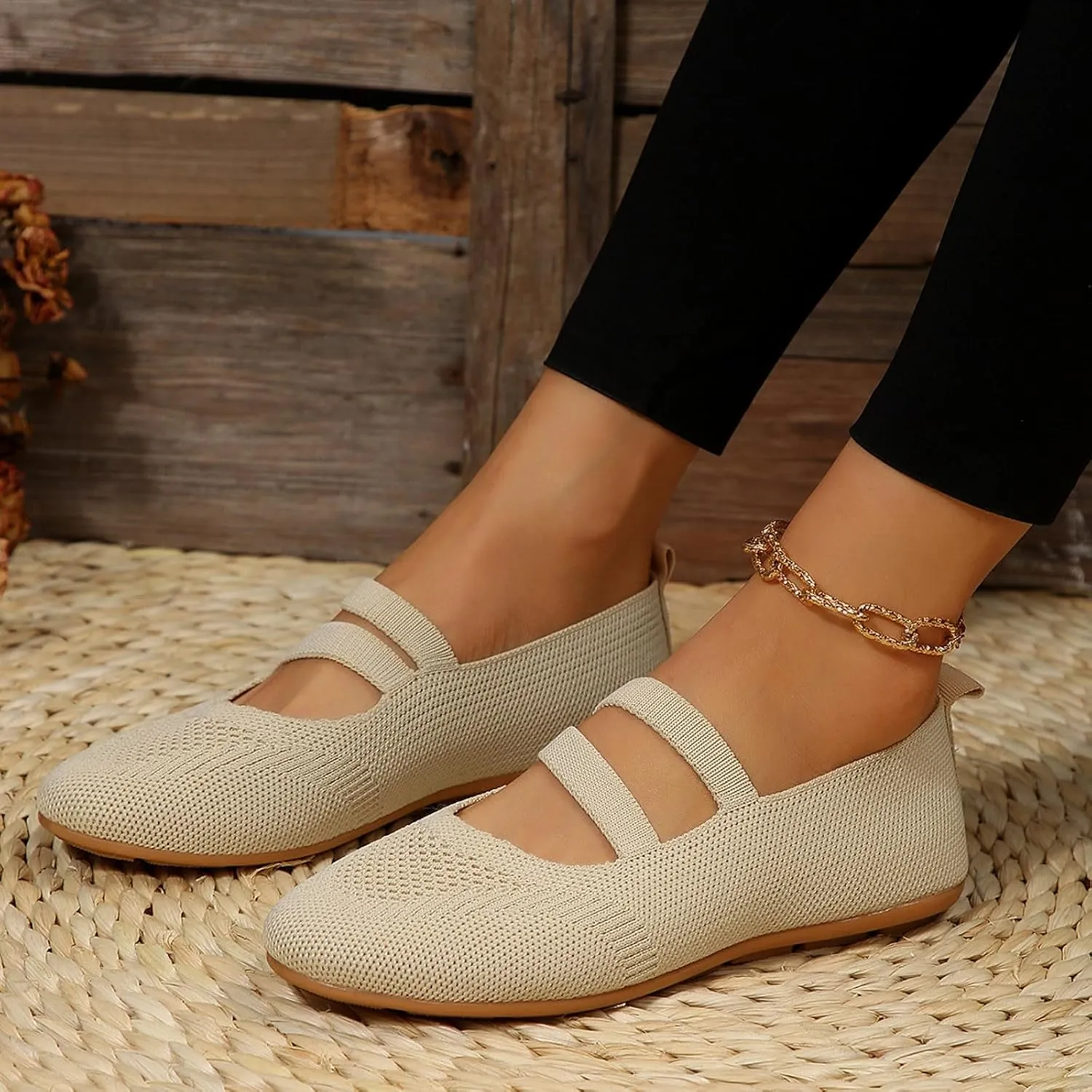 Flats Shoes Women Loafer Shoes Dressy Flat Shoes Round Toe Ballet Flats Comfort Slip On Shoes Casual Work Shoes