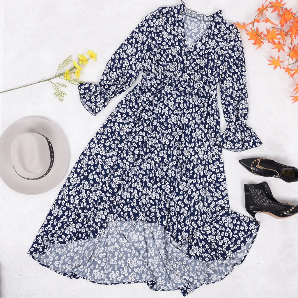 Floral Print High Low Dress