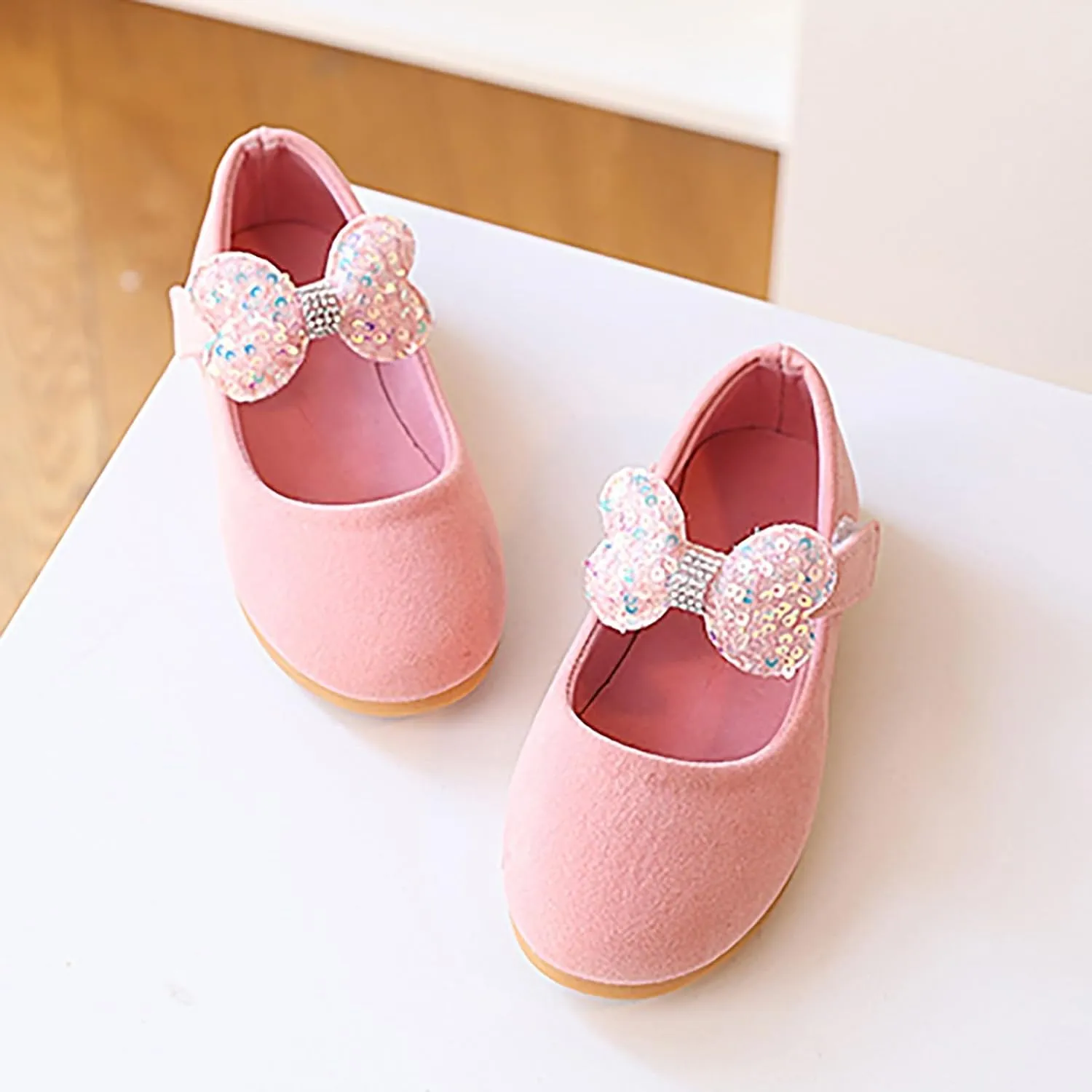 Girls Baby Shoes Sequined Bow Decoration Shoes Sandals Dancing Infant Pearl Bling Single Sandal for Girls