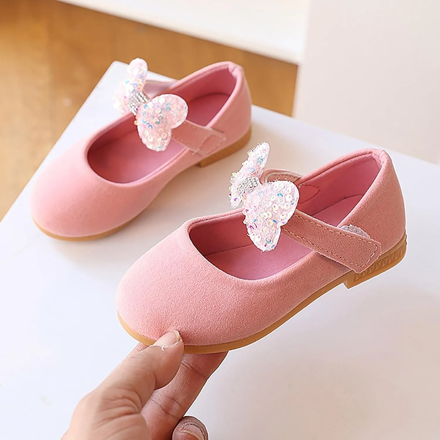 Girls Baby Shoes Sequined Bow Decoration Shoes Sandals Dancing Infant Pearl Bling Single Sandal for Girls