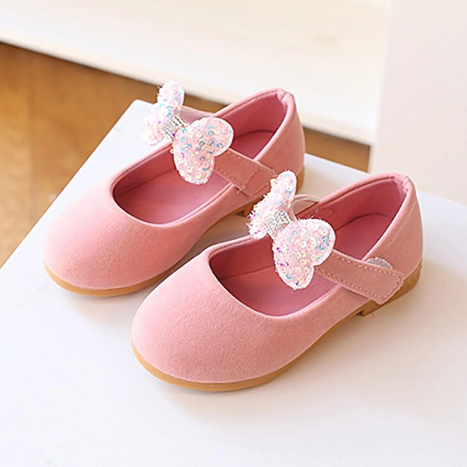 Girls Baby Shoes Sequined Bow Decoration Shoes Sandals Dancing Infant Pearl Bling Single Sandal for Girls