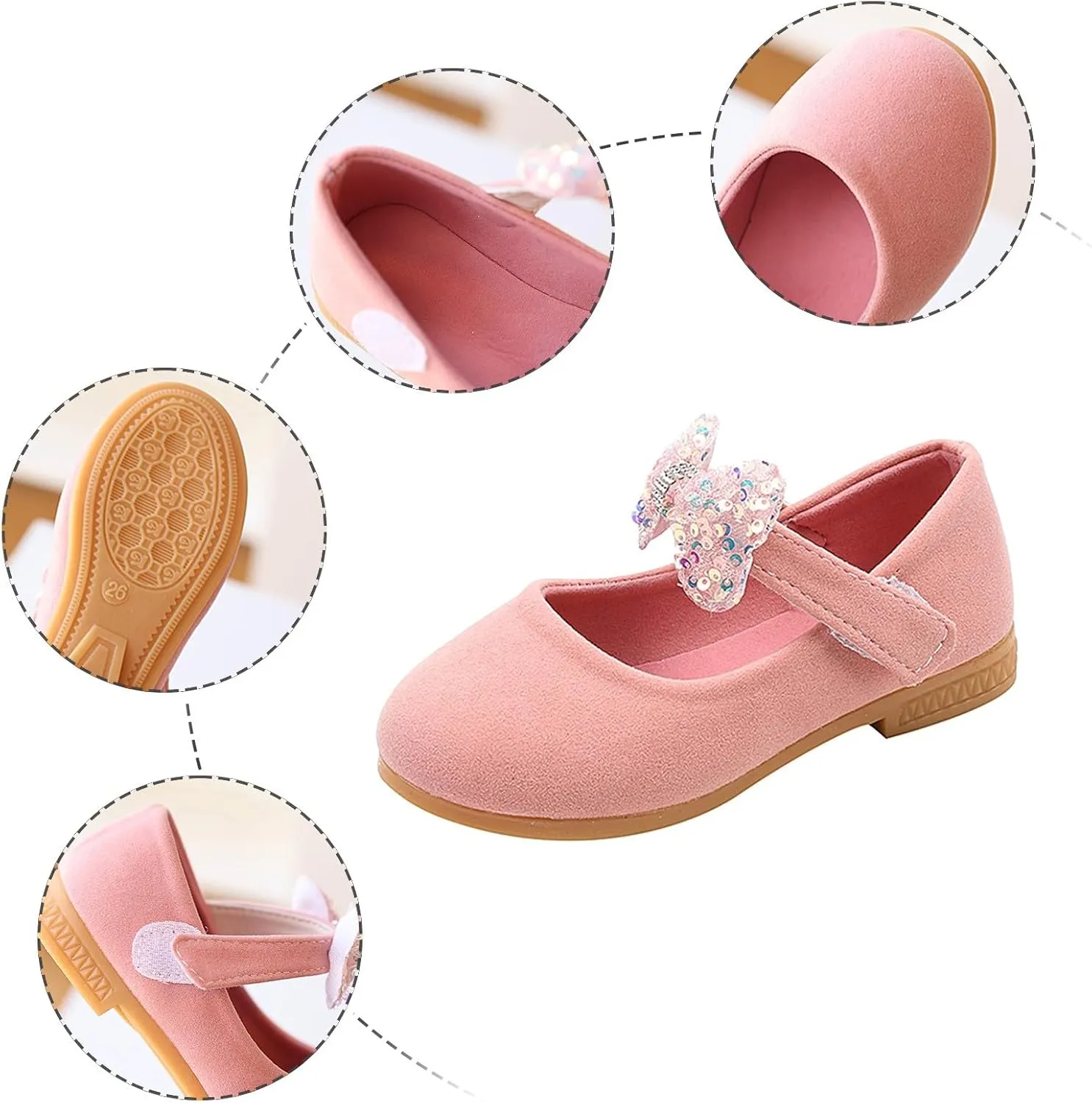 Girls Baby Shoes Sequined Bow Decoration Shoes Sandals Dancing Infant Pearl Bling Single Sandal for Girls