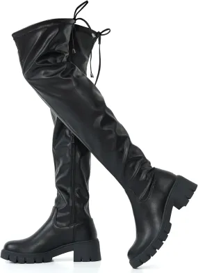 Jeossy Women's 990 Over The Knee High Boots Platform Thigh High Round Toe Long Boots