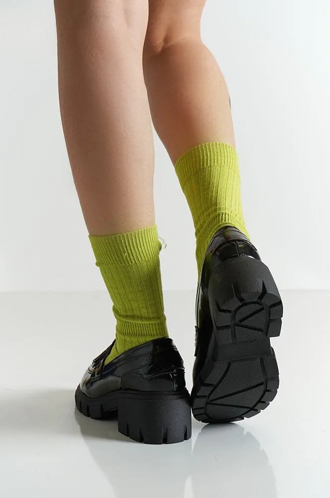 Jonah Platform Loafer - Black Patent