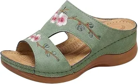 Lausiuoe Comfortable Orthopedic Sandals For Women Dressy Summer Comfortable Arch Support Open Toe Orthotic Slides Flip Flops