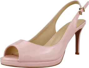 Lutalica W Women's Patent Leather Comfort Platform High Heel Slingback Sandals Sexy Peep Toe Stiletto High Heel Pumps