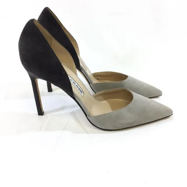 Manolo Blahnik Suede 2 Tone Stiletto Heels. Size 40