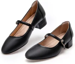 Mary Jane Shoes Women Low Heels Dress Shoes Pumps for Women Dressy Low Heel 2 Inch Chunky Heel Mary Janes Pumps with Adjustable Ankle Strap for Women Dressy Casual