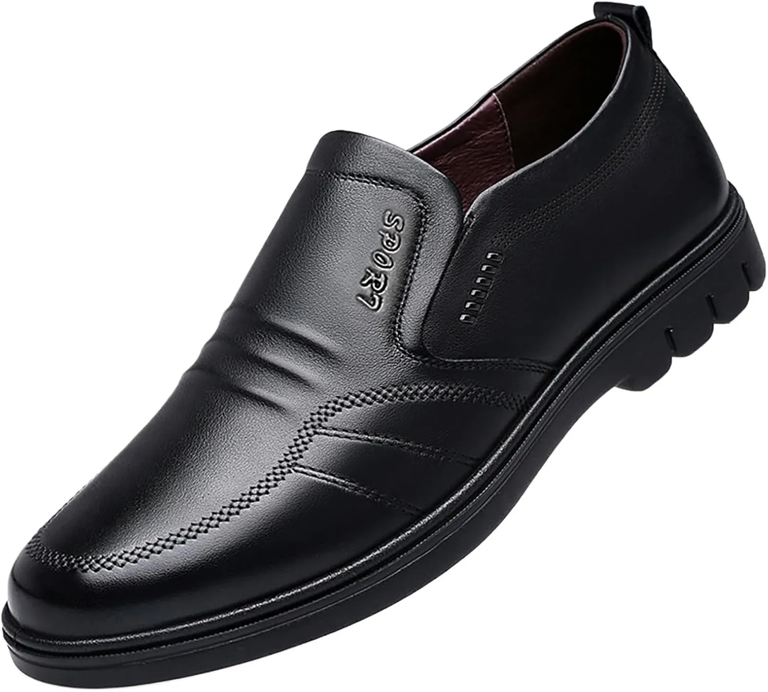 Mens Loafers & Slip-Ons Men Leather Shoes Fashionable and Casual New Flat Bottomed Soft Sole Slip On Comfortable