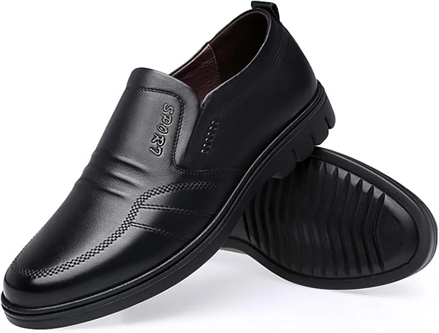 Mens Loafers & Slip-Ons Men Leather Shoes Fashionable and Casual New Flat Bottomed Soft Sole Slip On Comfortable