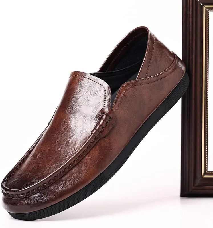 Mens Loafers Casual Slip on Shoes Business Moccasins Lightweight Refreshing Classic Slippers for Walking Driving Travelling Outdoor