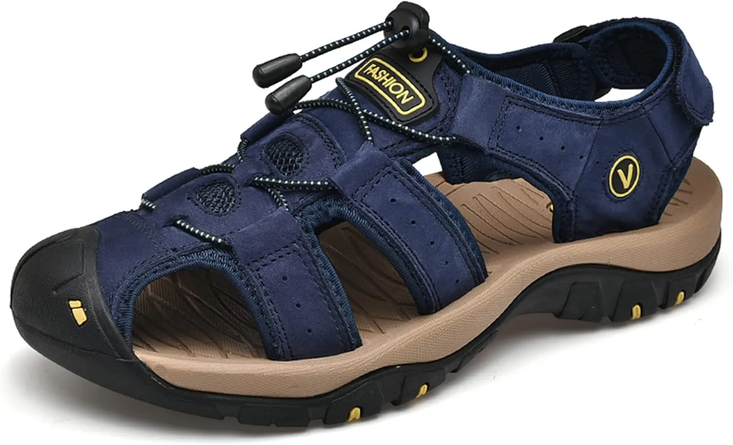 Men's sports sandals Outdoor hiking sandals Closed toe leather sports walking casual sandals Water shoes