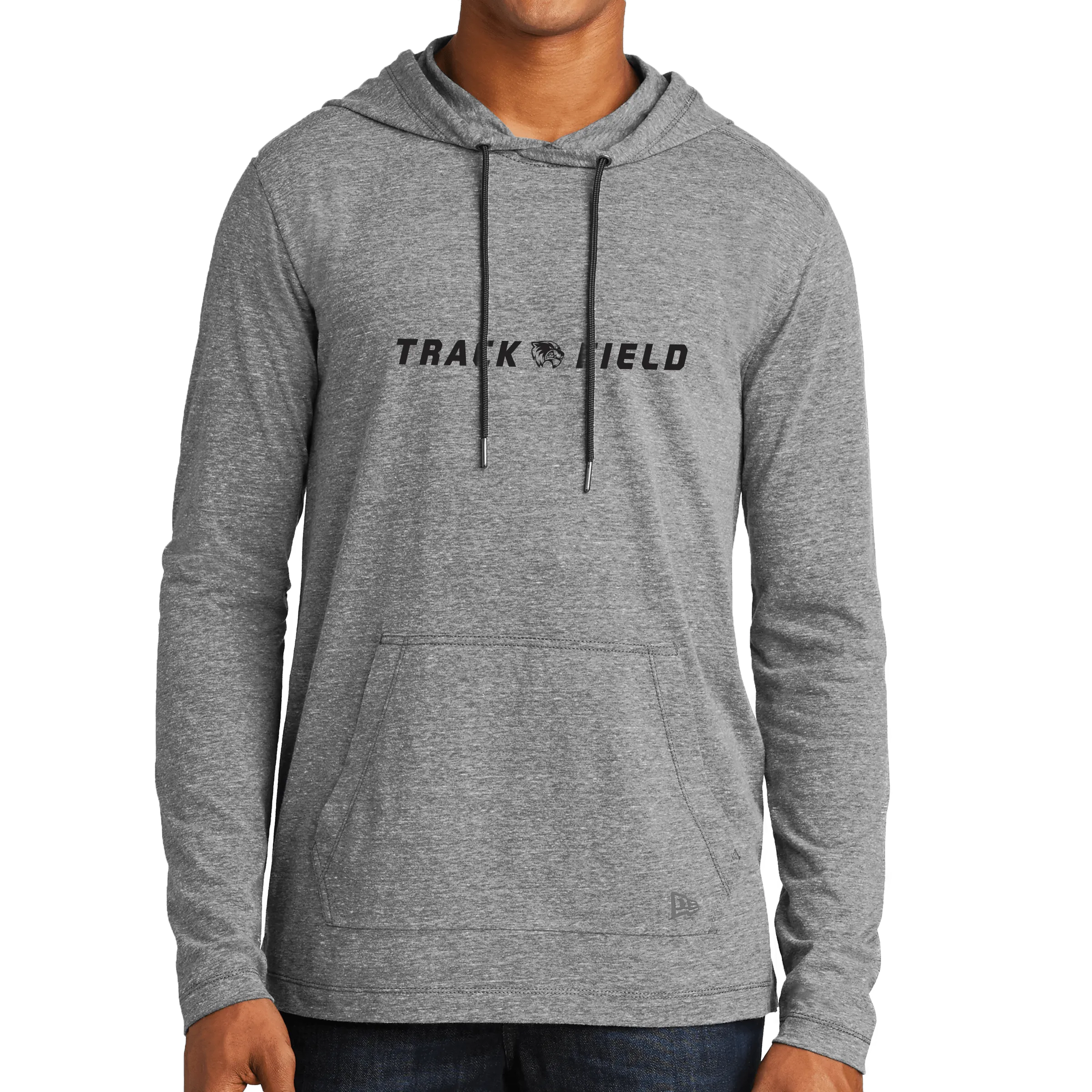New Era Tri-Blend Performance Pullover Hoodie Tee- Basketball Head