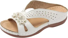 Orthopedic Sandals for Women: Slip On Dressy Summer Comfortable Slides Walking Sandals Lightweight Memory Foam Platform Shoes