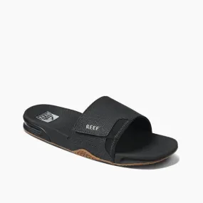 Reef Mens Fanning Slide Black Silver