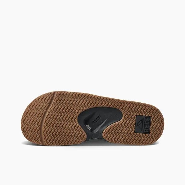 Reef Mens Fanning Slide Black Silver