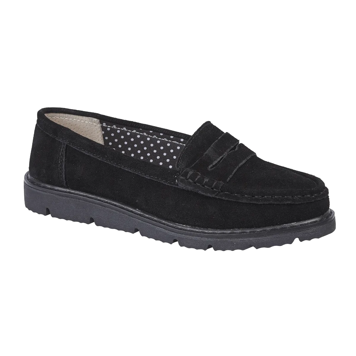Shore Real Leather Suede Loafer - Black