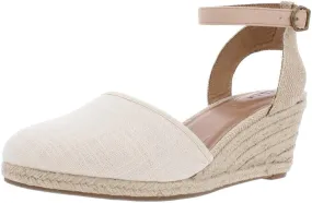 Style & Co. Womens Mailena Canvas Buckle Wedge Sandals Beige 8.5 Medium (B,M)