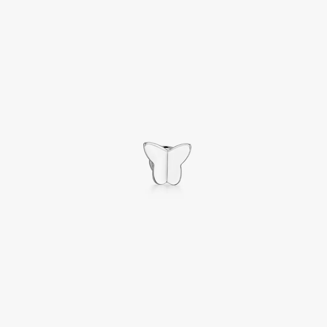 Titanium Butterfly Flat Back Stud (Single)