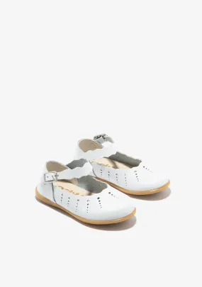 White waves buckle ballerina