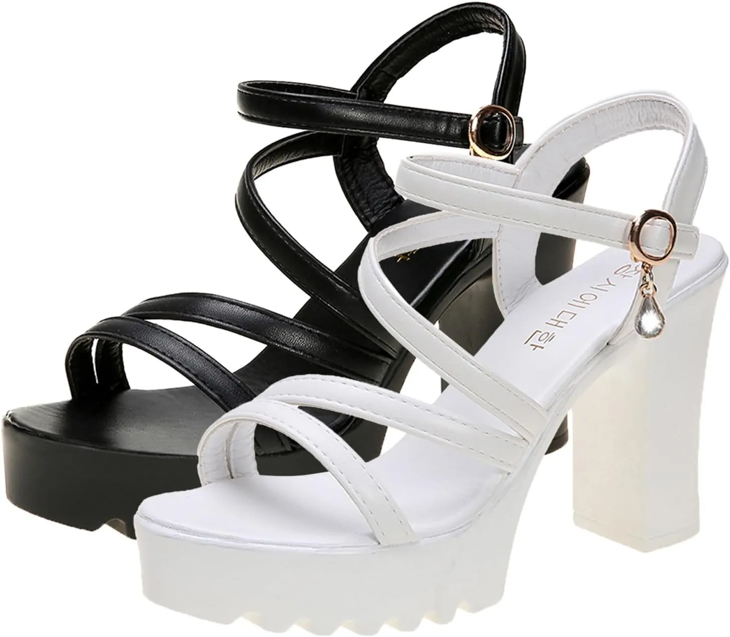Women'S Chunky Low Heels Open Toe Block Heeled Thick Sole High Heel Square Heel Thick Heels Comfortable Summer