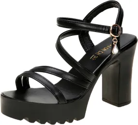 Women'S Chunky Low Heels Open Toe Block Heeled Thick Sole High Heel Square Heel Thick Heels Comfortable Summer