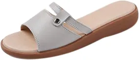 Womens Fashion Slides Ladies Lightweight Thick Sole Sandals Comfortable Low Platform Open Toe Slip On Slippers Shoes